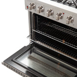 FORNO Galiano 36" 5.36 cu. ft. Gas Range with 6 Italian Burners in Stainless Steel, FFSGS6244-36