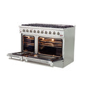 FORNO Galiano 48" 6.58 cu. ft. Gas Range with 8 Italian Burners in Stainless Steel, FFSGS6244-48