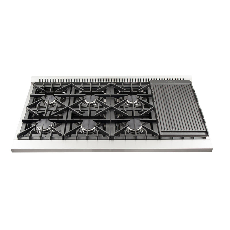 FORNO Galiano 48" 6.58 cu. ft. Gas Range with 8 Italian Burners in Stainless Steel, FFSGS6244-48