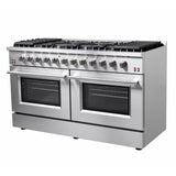 FORNO Galiano 60" 8.64 cu. ft. Gas Range with 10 Italian Burners in Stainless Steel, FFSGS6244-60