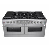 FORNO Galiano 60" 8.64 cu. ft. Gas Range with 10 Italian Burners in Stainless Steel, FFSGS6244-60