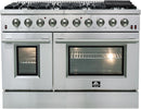 FORNO Appliance Package - 48" Gas Range, Range Hood, 60" Refrigerator, Dishwasher, Microwave Drawer, Wine Cooler, AP-FFSGS6244-48-22