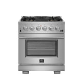FORNO Capriasca 30″ 4.32 cu. ft. Gas Range with 5 Italian Burners in Stainless Steel, FFSGS6260-30