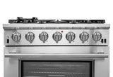FORNO Capriasca 36" 5.36 cu. ft. Gas Range with 6 Italian Burners in Stainless Steel, FFSGS6260-36