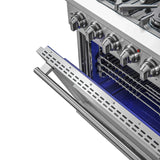 FORNO Capriasca 36" 5.36 cu. ft. Gas Range with 6 Italian Burners in Stainless Steel, FFSGS6260-36