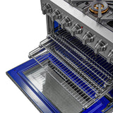 FORNO Capriasca 36" 5.36 cu. ft. Gas Range with 6 Italian Burners in Stainless Steel, FFSGS6260-36