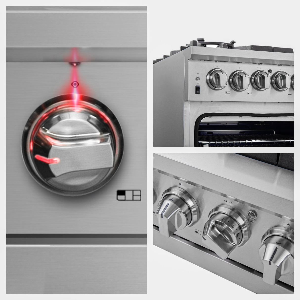 FORNO Capriasca 36" 5.36 cu. ft. Gas Range with 6 Italian Burners in Stainless Steel, FFSGS6260-36