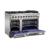 FORNO Capriasca 48″ 6.58 cu. ft. Gas Range with 8 Italian Burners in Stainless Steel, FFSGS6260-48