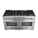 FORNO Capriasca 60″ 8.64 cu. ft. Gas Range with 10 Italian Burners in Stainless Steel, FFSGS6260-60