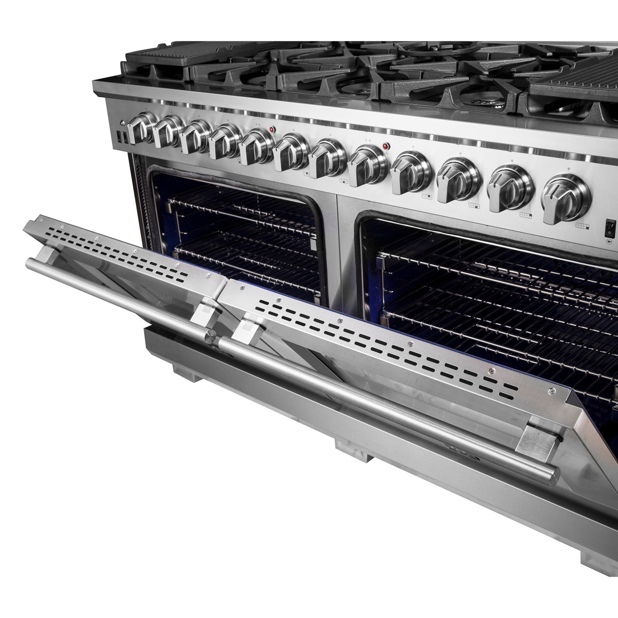 FORNO Capriasca 60″ 8.64 cu. ft. Gas Range with 10 Italian Burners in Stainless Steel, FFSGS6260-60