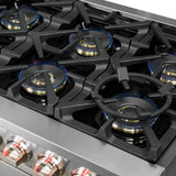 FORNO Capriasca 60″ 8.64 cu. ft. Gas Range with 10 Italian Burners in Stainless Steel, FFSGS6260-60