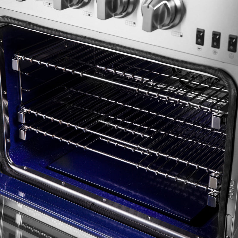 FORNO Capriasca 60″ 8.64 cu. ft. Gas Range with 10 Italian Burners in Stainless Steel, FFSGS6260-60