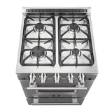 FORNO Breno 24" 2.3 cu. ft. Freestanding Gas Range with 4 Sealed Burners in Stainless Steel, FFSGS6272-24