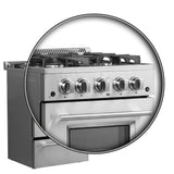 FORNO Breno 24" 2.3 cu. ft. Freestanding Gas Range with 4 Sealed Burners in Stainless Steel, FFSGS6272-24
