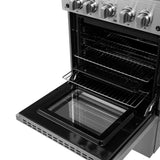 FORNO Breno 24" 2.3 cu. ft. Freestanding Gas Range with 4 Sealed Burners in Stainless Steel, FFSGS6272-24