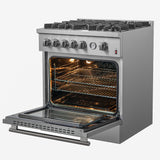 FORNO Giovanni 30" 4.32 cu. ft. Gas Range with 5 Sealed Burners, Air Fry Basket, Wok Support and Griddle, FFSGS6274-30