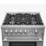 FORNO Giovanni 30" 4.32 cu. ft. Gas Range with 5 Sealed Burners, Air Fry Basket, Wok Support and Griddle, FFSGS6274-30