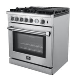 FORNO Lazio 30" 4.3 cu. ft. Gas Range with 5 Sealed Burners, Air Fryer and Griddle, FFSGS6276-30