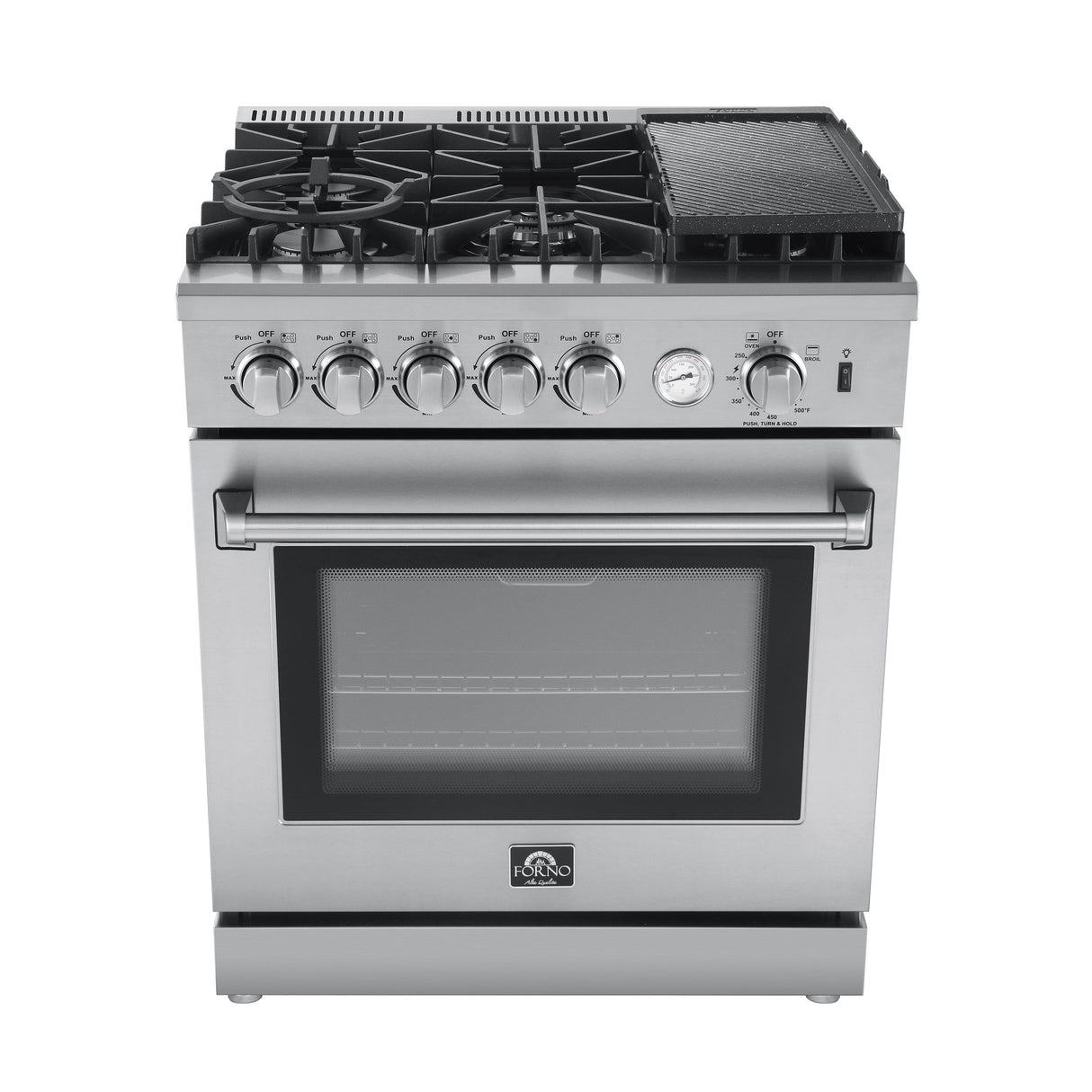 FORNO Lazio 30" 4.3 cu. ft. Gas Range with 5 Sealed Burners, Air Fryer and Griddle, FFSGS6276-30