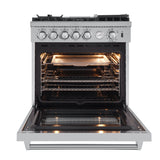 FORNO Appliance Package - 30" Gas Range with Airfryer, Range Hood, 36" Refrigerator, Dishwasher, AP-FFSGS6276-30-11