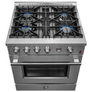 FORNO Marco 30" 4.32 cu.ft. Gas Range with 4 Burners and Built-In Temperature Gauge, FFSGS6277-30