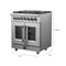 FORNO Massimo 30″ 4.32 cu. ft. Freestanding French Door Dual Fuel Range with 5 Burners, FFSGS6325-30