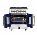 FORNO Massimo 30″ 4.32 cu. ft. Freestanding French Door Dual Fuel Range with 5 Burners, FFSGS6325-30