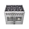 FORNO Massimo 36" 5.36 cu. ft. Freestanding French Door Dual Fuel Range with 6 Burners, FFSGS6325-36