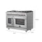 FORNO Massimo 48″ Freestanding French Door Dual Fuel Range with 8 Burners, FFSGS6325-48