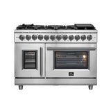 FORNO Massimo 48″ Freestanding French Door Dual Fuel Range with 8 Burners, FFSGS6325-48