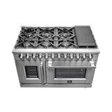 FORNO Massimo 48″ Freestanding French Door Dual Fuel Range with 8 Burners, FFSGS6325-48