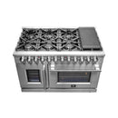 FORNO Massimo 48″ Freestanding French Door Dual Fuel Range with 8 Burners, FFSGS6325-48