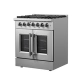 FORNO Galiano 30" 4.32 cu. ft. Dual Fuel Range with French Door in Stainless Steel, FFSGS6356-30