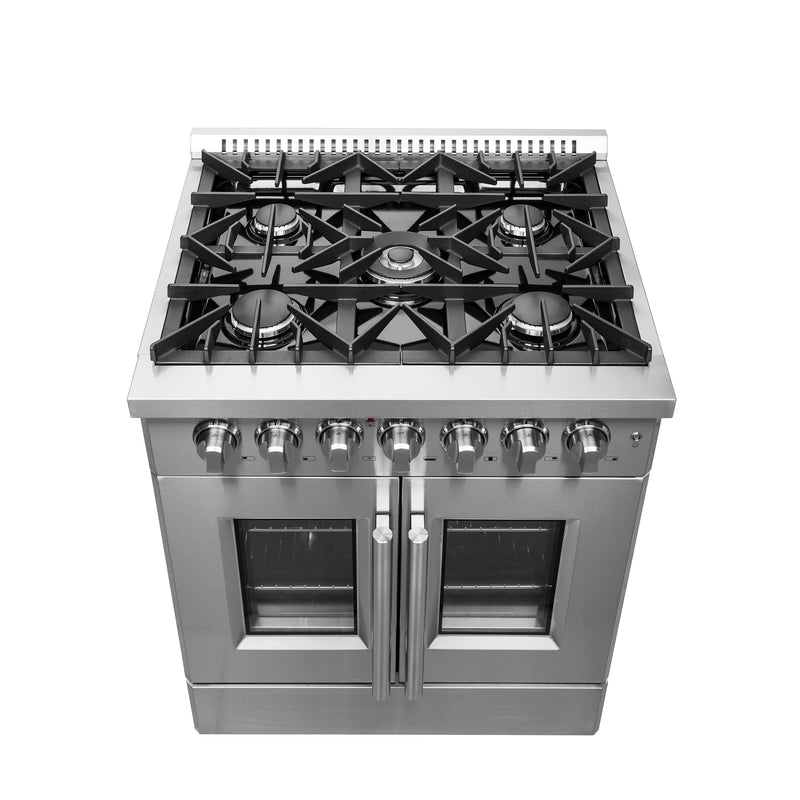 FORNO Galiano 30" 4.32 cu. ft. Dual Fuel Range with French Door in Stainless Steel, FFSGS6356-30