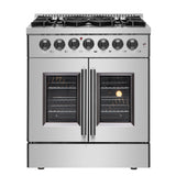 FORNO Galiano 30" 4.32 cu. ft. Dual Fuel Range with French Door in Stainless Steel, FFSGS6356-30