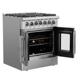 FORNO Galiano 30" 4.32 cu. ft. Dual Fuel Range with French Door in Stainless Steel, FFSGS6356-30