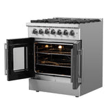 FORNO Galiano 30" 4.32 cu. ft. Dual Fuel Range with French Door in Stainless Steel, FFSGS6356-30