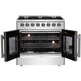 FORNO Galiano 36" 5.36 cu. ft. Dual Fuel Range with French Door in Stainless Steel, FFSGS6356-36