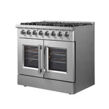 FORNO Galiano 36" 5.36 cu. ft. Dual Fuel Range with French Door in Stainless Steel, FFSGS6356-36
