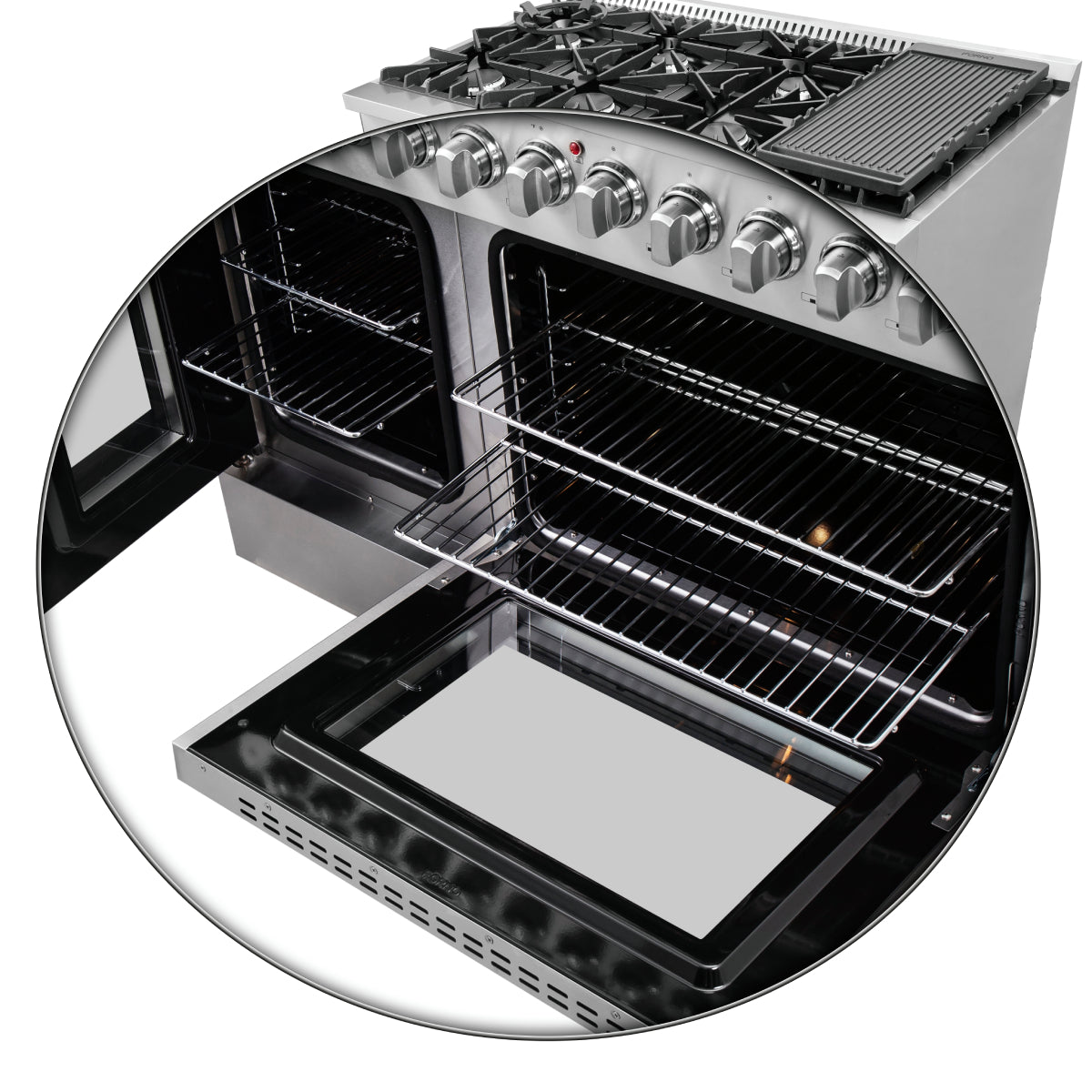 FORNO Galiano 48" 6.58 cu. ft. Dual Fuel Range with French Door in Stainless Steel, FFSGS6356-48