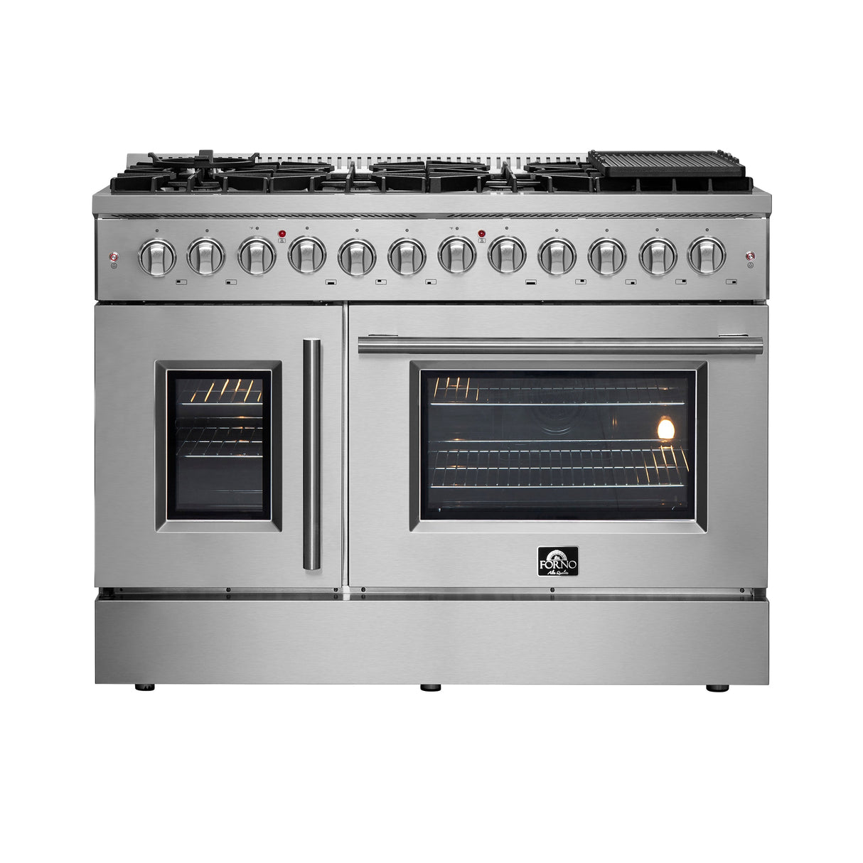 FORNO Galiano 48" 6.58 cu. ft. Dual Fuel Range with French Door in Stainless Steel, FFSGS6356-48