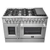 FORNO Galiano 48" 6.58 cu. ft. Dual Fuel Range with French Door in Stainless Steel, FFSGS6356-48
