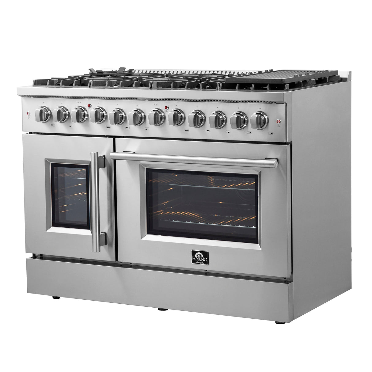 FORNO Galiano 48" 6.58 cu. ft. Dual Fuel Range with French Door in Stainless Steel, FFSGS6356-48