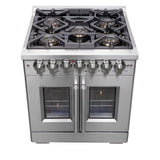 FORNO Capriasca 30" 4.3 cu. ft. Dual Fuel Range with French Door and 5 Sealed Burners, FFSGS6387-30