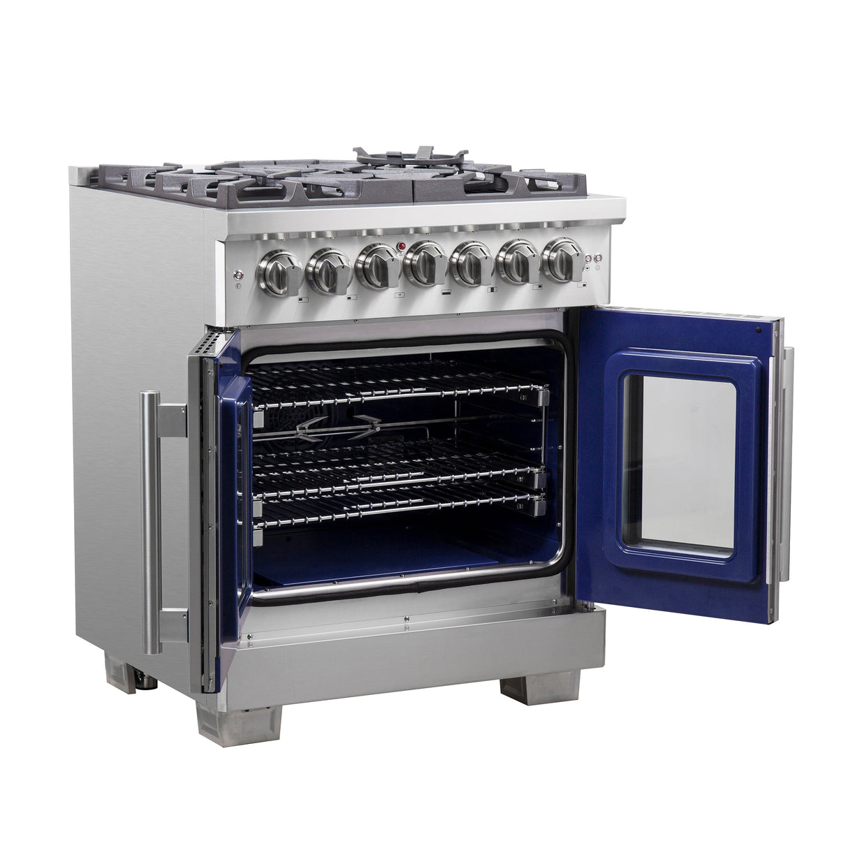 FORNO Capriasca 30" 4.3 cu. ft. Dual Fuel Range with French Door and 5 Sealed Burners, FFSGS6387-30