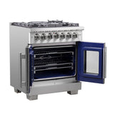 FORNO Capriasca 30" 4.3 cu. ft. Dual Fuel Range with French Door and 5 Sealed Burners, FFSGS6387-30