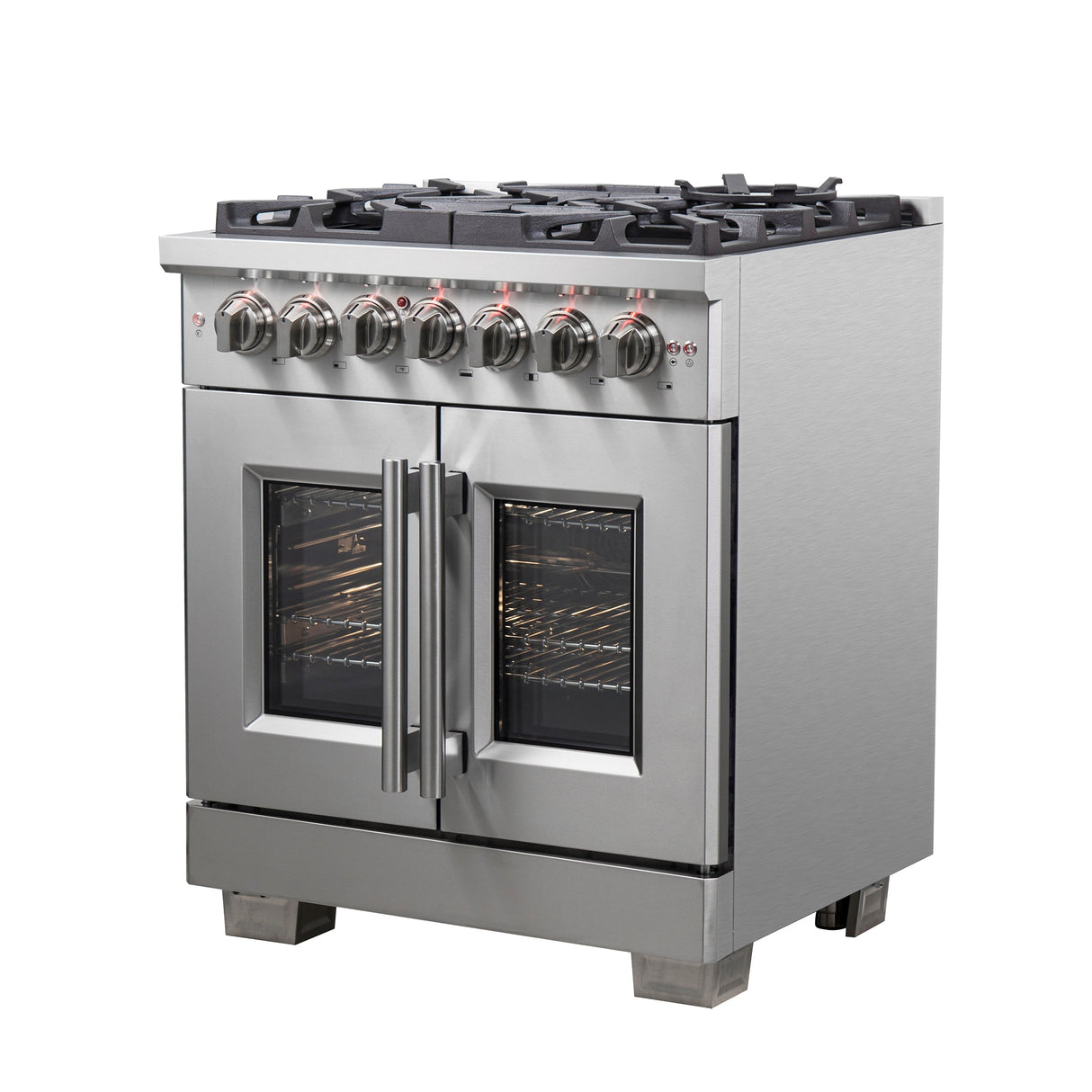 FORNO Capriasca 30" 4.3 cu. ft. Dual Fuel Range with French Door and 5 Sealed Burners, FFSGS6387-30
