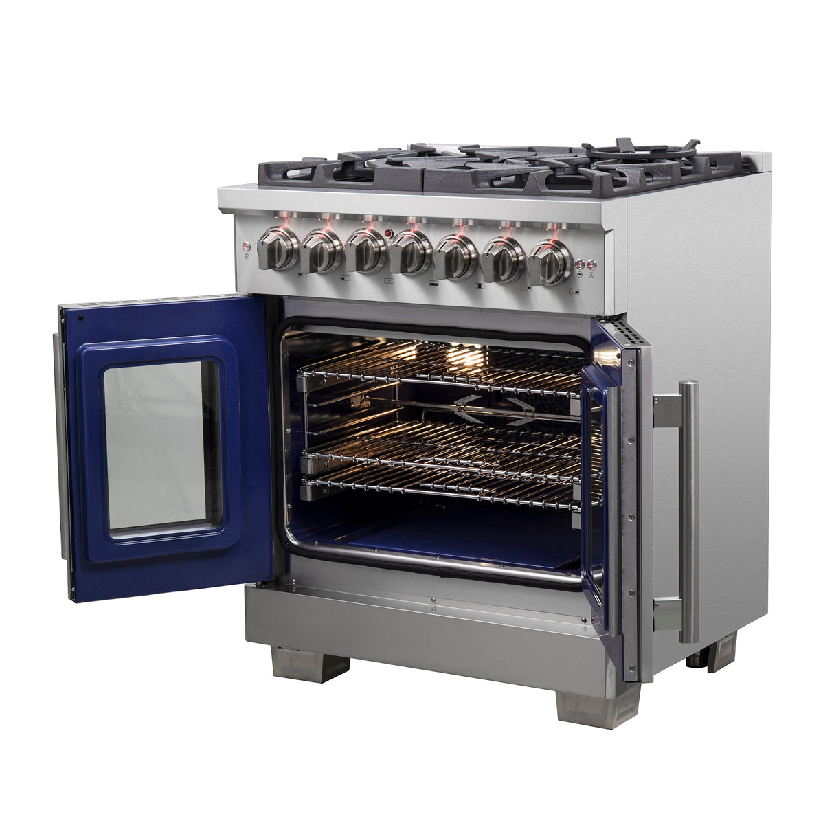 FORNO Capriasca 30" 4.3 cu. ft. Dual Fuel Range with French Door and 5 Sealed Burners, FFSGS6387-30