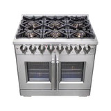 FORNO Capriasca 36" 5.36 cu. ft. Dual Fuel Range with French Door and 6 Sealed Burners, FFSGS6387-36