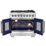 FORNO Capriasca 36" 5.36 cu. ft. Dual Fuel Range with French Door and 6 Sealed Burners, FFSGS6387-36